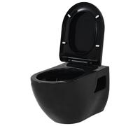 WC Céramique Noir Suspendu avec Siège Soft-Close & Design Slim