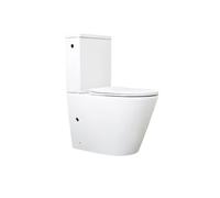 WC FELIX + Robinet et Mécanisme 3/6L + Abattant Soft Close Blanc Brillant BASS, Cuvette Céramique sans Bride, Chasse d'eau Tornado 3/6L, Sortie Horizontale ou verticale 100 mm