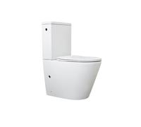 WC FELIX + Robinet et Mécanisme 3/6L + Abattant Soft Close Blanc Mat BASS, Cuvette Céramique sans Bride, Chasse d'eau Tornado 3/6L, Sortie Horizontale ou verticale 100 mm