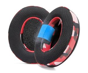 WC Freeze - Coussinets de Remplacement en Gel de Refroidissement en Tissu Hybride - Compatible avec HyperX Cloud, Steelseries Arctis, ATH M50X - Confortable et Frais Plus Longtemps | Red Prism