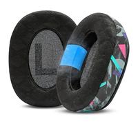WC Freeze V2 G Pro X - Coussinets d'oreille inclinés en Gel rafraîchissant compatibles avec Logitech G Pro X Series par Wicked Cushions | Coussinets inclinés pour Un Confort extrême | 90's Black