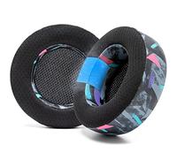 WC Freeze Virtuoso - Oreillettes en Gel de Refroidissement en Tissu Hybride pour Casque de Jeu Corsair Virtuoso par Wicked Cushions - Épaisseur et Isolation Acoustique améliorées | 90s Black