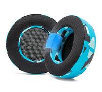 WC Freeze Virtuoso - Oreillettes en Gel de Refroidissement en Tissu Hybride pour Casque de Jeu Corsair Virtuoso par Wicked Cushions - Épaisseur et Isolation Acoustique améliorées | Cyan Prism