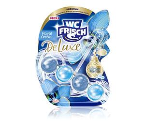 WC FRISCH DeLuxe Royal Orchid (50 g), nettoyant WC au parfum délicat d'orchidée, pierres parfumées avec perles de parfum pour un boost de parfum à chaque rinçage