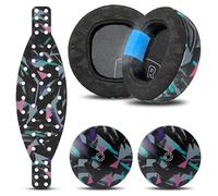 WC Mod Kit Maxwell 2 - Coussinets, Bandeau & plaques pour Audeze Maxwell 2 | Par Wicked Cushions | Bandeau silicone XL, plaques magnétiques & coussinets gel | Pour Maxwell 2 & 2ANC | 90's Black