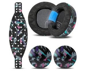 WC Mod Kit Maxwell 2 - Coussinets d'oreille en Gel rafraîchissant + Bandeau en Silicone Extra Large + plaques de Haut-parleurs compatibles avec l'Audeze Maxwell 2 par Wicked Cushions | 90's Black