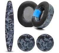 WC Mod Kit Nova Pro Wireless - Coussinets d'oreille en Gel rafraîchissant, Bandeau en Silicone et plaques magnétiques pour SteelSeries Arctis Nova Pro Wireless par Wicked Cushions | Black Camo