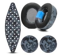 WC Modkit V2 Nova Pro Wireless e Nova Elite - Cuscinetti auricolari in Gel, Fascia Extra Larga e Piastre Laterali per Arctis Nova Pro Wireless e Nova Elite di Wicked Cushions | Black Camo