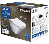 WC mural Duravit DuraStyle Duravit Rimless Set 455109, avec siège de toilette,