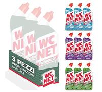 Wc Net Gel Parfumé, Exfoliant et Nettoyant pour Toilettes, Essences Assorties Selon Disponibilité, 1 Paquet de 3 Pièces