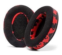 WC PadZ Velour - Coussinets pour Audio Technica, HyperX, Arctis et Plus | Par Wicked Cushions | Très épais | Aussi pour Logitech G Pro X & 50+ autres modèles | Red Camo
