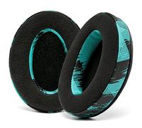 WC PadZ Velour - Les Coussinets en Velours ultimes par Wicked Cushions - Compatible avec Audio Technica, HyperX, SteelSeries Arctis - Extra épais - Ouverture d'oreille Plus Grande |Speed Racer Cyan
