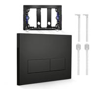 WC Plaque de poussée, Compatible Geberit, Double chasse, Bouton chasse, UP300 UP320, Sigma 01 20 30 50,Pièce rechange, Kit levier chasse, Cadre montage, Noir mat, 246x162 mm