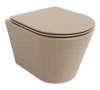 WC sans bord Mexen Rico avec siège en thermodurcissable SLIM, cappuccino mat