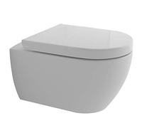 WC sans rebord avec réservoir Geberit UP320 & Geberit Duofix et plaque de déclenchement SIGMA20 blanc/chrome brillant, 2 débits avec cadre de fixation