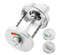 WC Serrure de Porte avec Indicateur Rouge Vert en Acier Inoxydable Ensemble de Verrou à Bouton Tournant Garniture de Rosette pour Porte de Salle de Bain Couvercle Intérieur de Serrure