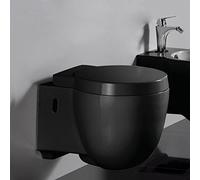 WC Suspendu, 50x40 cm, Noir, avec Abattant, Charm