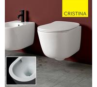 WC suspendu avec abattant soft-close céramique Blanc Brillant EVA - CRISTINA ONDYNA WC88001
