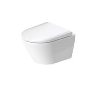 WC suspendu compact sans bride D-Neo avec abattant frein de chute