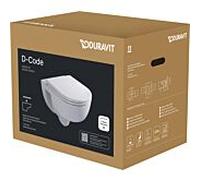 Ensemble de WC Duravit D-Code, suspendu, Rimless, siège de WC inclus sans dispositif d'abaissement automatique, 540mm, blanc ultra-brillant, 45130900B1