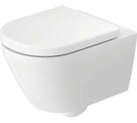 WC suspendu Duravit D-Code, base de charnière prémontée, fixation cachée, à fond creux, rimless, 370x540x360mm, blanc brillant, 29030900212