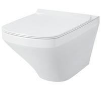 WC suspendu Duravit DuraStyle 54cm, à fond creux, sans bord, rimless, fixation non apparente (Durafix inclus), 25510900001, Couleur: Blanc avec Wondergliss