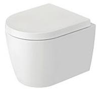 WC suspendu Duravit Me by Starck 253009AC00 37 x 48 cm, 4,5 l, sans bride, finition mate soyeuse blanche hygiénique
