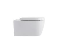 WC suspendu Duravit ME by Starck, sans rebord, lavable, Durafix inclus, 370 x 570 mm, 25290900001, Couleur: Couleur intérieure blanche, couleur extérieure blanche, avec Wondergliss