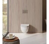 WC suspendu Kludi RESA D 24WCSET43, sans bride, chasse d'eau spirale, bonde en forme de P, blanc brillant