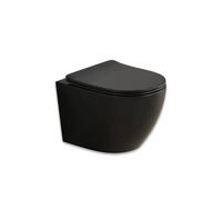 Wc suspendu rond complet avec siège wc noir mat Folk