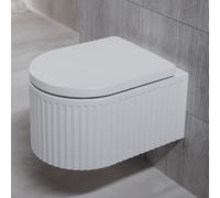 WC suspendu Steinberg Serie 710 Design, avec abattant à fermeture progressive, 7101805W, Couleur: Blanc brillant