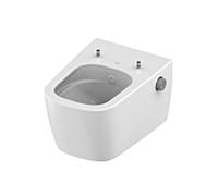 WC suspendu TECEneo 9700205 avec fonction douchette, sans bride, eau chaude/froide, blanc