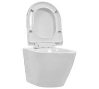 WC Suspendu, Toilette Murale Cuvette Suspendu au mur sans rebord Céramique 36 x 48 x 41,5 cm Blanc
