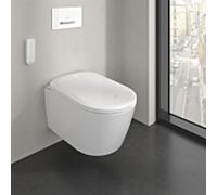 WC suspendu Villeroy & Boch Viclean Supreo V16EN2R1 avec bidet et extraction des odeurs, 38,4 x 42,3 x 62,2 cm, avec abattant, céramique blanc alpin