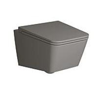 WC suspendu VitrA Equal, chasse d'eau profonde 7245B476-0075 39,5 x 54 cm, gris pierre mat VC