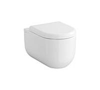 WC suspendu VitrA Liquid, à chasse d'eau profonde 7321B403-0090 3/6 l, sans bride, blanc brillant VC, avec fonction bidet