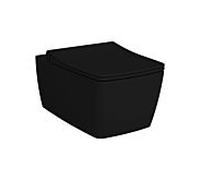WC suspendu VitrA Metropole, chasse d'eau profonde 7672B083-0101 36 x 56 cm, 3/6 l, noir mat