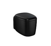 WC suspendu VitrA Plural, à chasse d'eau profonde 7830B483-0075, noir mat, sans bride, fixation invisible