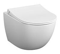WC suspendu VitrA Sento, à chasse d'eau profonde 7748B401-0101 36,5 x 54 cm, 3/6 l, sans bride, Edelweiss VC