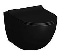 WC suspendu VitrA Sento, à chasse d'eau profonde 7748B483-0101 36,5 x 54 cm, 3/6 l, sans bride, noir mat VC