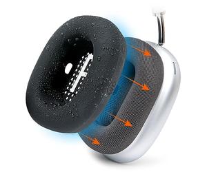 WC SweatZ Max - Housses de Protection brevetées pour Airpods Max fabriquées par Wicked Cushions | Résistant à la Transpiration et Facilement Lavable | Black