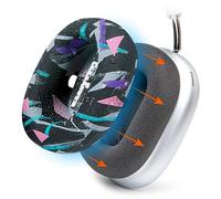 WC SweatZ Max - Housses Protectrices Brevetées Compatible avec AirPods Max 1 & 2 par Wicked Cushions | Anti-Transpiration & Lavable | Protection Complète | Noir 90's