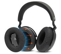WC SweatZ Momentum 4 - Coussinets d'oreille brevetés pour Casque Supra-auriculaire sans Fil Sennheiser Momentum 4 par Wicked Cushions |Résistant à la Transpiration et Facilement Lavable | Black