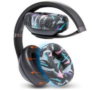 WC SweatZ Studio Pro - Housses Protectrices en Silicone Brevetées pour Coussinets Beats Studio Pro Fabriquées par Wicked Cushions | Résistantes à la Sueur et Faciles à Laver | Noir Années 90