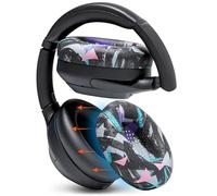 WC SweatZ XM4 - Housses de Protection brevetées pour écouteurs Sony WH1000XM4 par WC | Cache-Oreilles en Silicone pour écouteurs Sony WH-1000XM4 | 90's Black