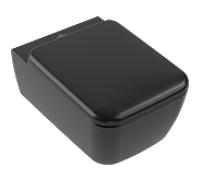 WC Villeroy und Boch Combi-Pack 4682CLR7 370x530x310mm, suspendu, avec TwistFlush, Pure Black CeramicPlus