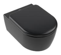 WC Villeroy und Boch Combi-Pack 5656CLR7 370x530x315mm, suspendu, avec TwistFlush, Pure Black CeramicPlus