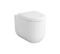 WC VitrA Liquid sur pied, à chasse d'eau profonde 7320B403-0090 3/6 l, fixé au mur, sans bride, en PVC blanc brillant, avec fonction bidet