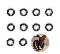 Wcawnlt 608-2RS Roulement à Billes, Roulement à Billes Micro Miniature en Acier Carbone, 10pcs, Argent et Noir, Haute Vitesse, Faible Bruit et Longue Durée de Vie pour DIY, Impression 3D et Modélisme