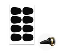 Wcawnlt 8 Pièces Coussin Embouchure 0.8 mm pour Saxophone Alto, Klarinetten, Autocollants Silicone Noir pour Amateurs et Professionnels